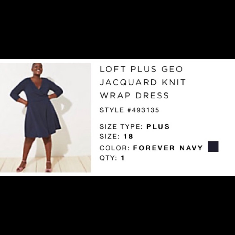 NWT - Loft knit wrap dress - Navy
